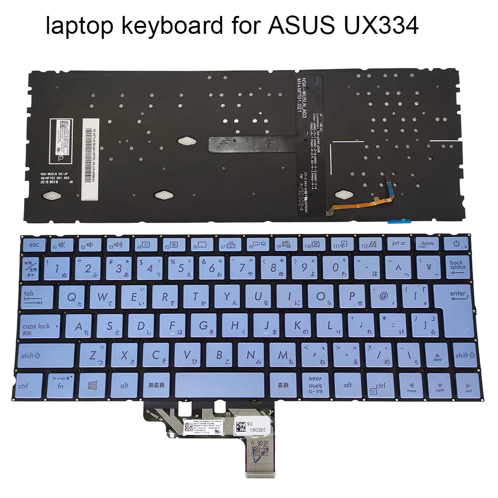Клавиатуры JP UK с подсветкой для ASUS Zenbook 13 UX334 UX334FL UX334FA голубая Клавиатура ноутбука