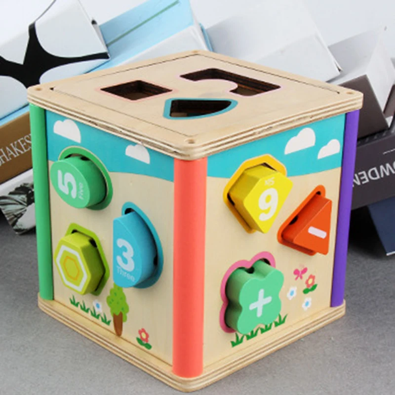 

Plan Toys, Wooden Puzzles Children Box Educational Kids Game Learning Baby Geometry Jigsaw