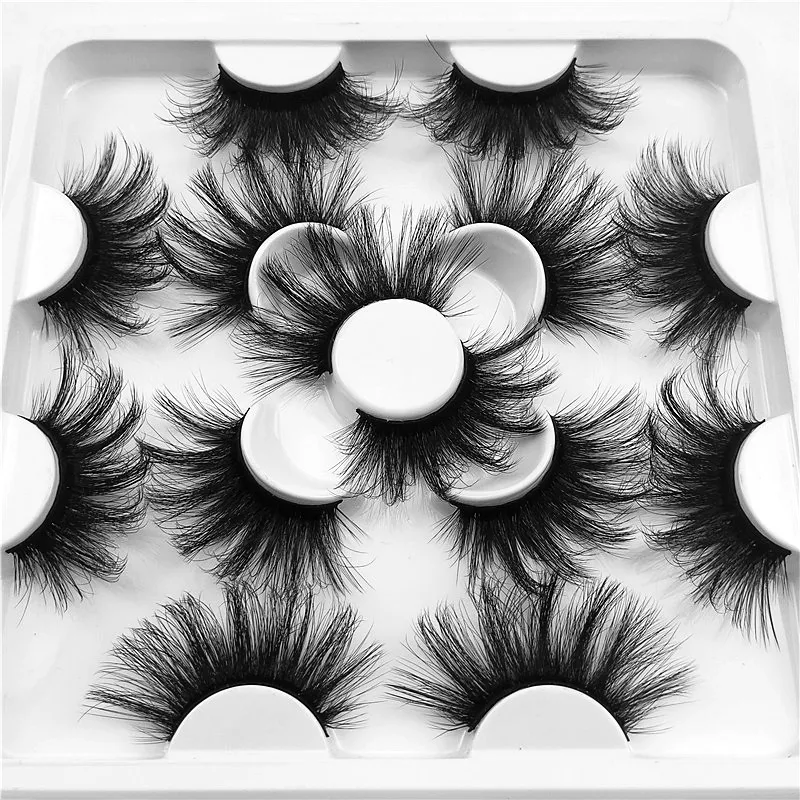 

7 Pairs 25mm fake Eyelashes 100% 3D Mink Eyelashes Dense Natural Dramatic Volume Eyelashes Extension False Eyelashes