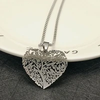 fashion necklaces for women stainless steel jewelry heart pendant couple gift sweater long necklace boho cadenas para mujer 2022