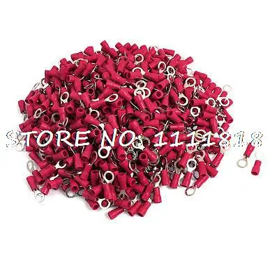 

RV1.25-5S Ring Tongue Type Pre Insulated Terminals Red 1000pcs for AWG 22-16