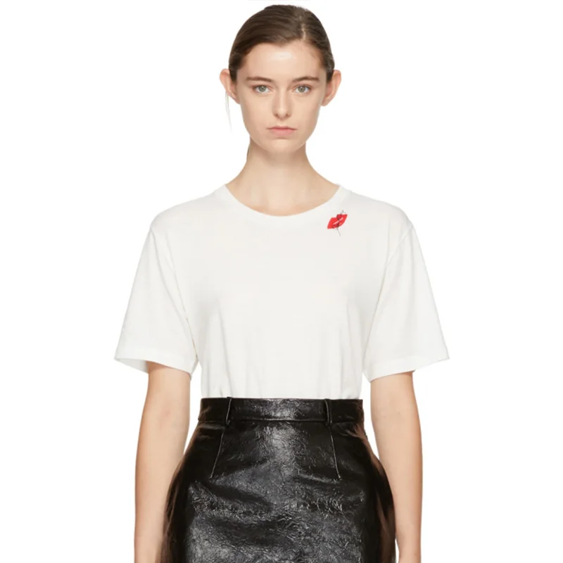 Новинка 2019 года футболка с короткими рукавами надписью No-smoking цвет черный белый