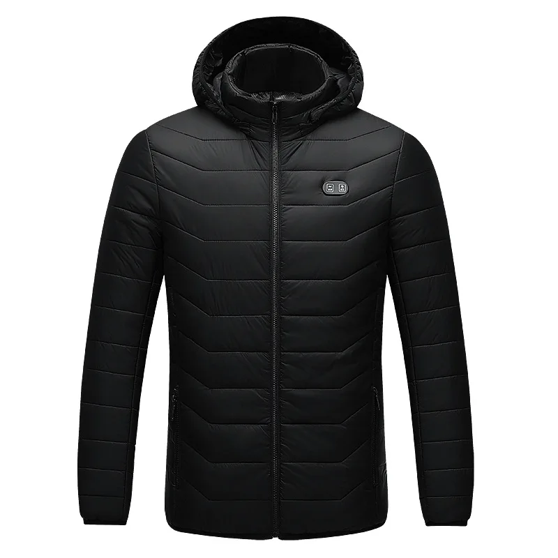 Intelligent vibration massage heating cotton clothes men's Korean slim charging cotton clothes hooded USB electric warm jacket
