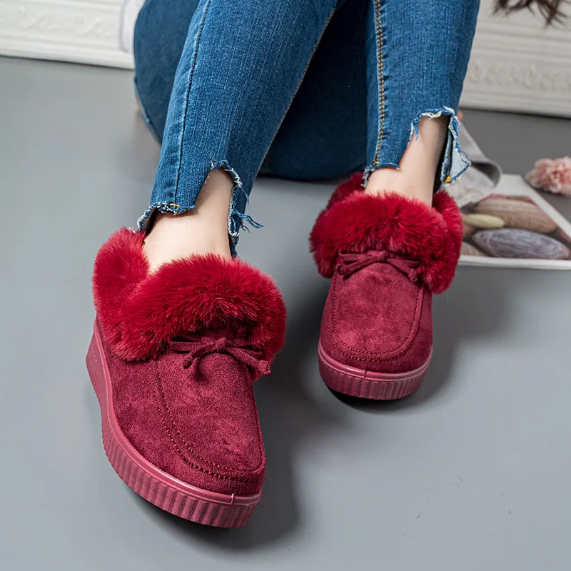 

Large Cotton Shoes 36-43 Light Thickened Cold Proof Velvet Snow Boots Middle Top Women's Warm Non-slip Cotton Shoes 2021 New
