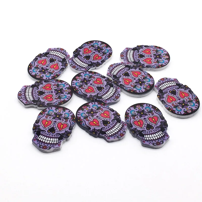 10 шт сахарный череп Хэллоуин амулеты для сережек брелки ожерелье изготовление