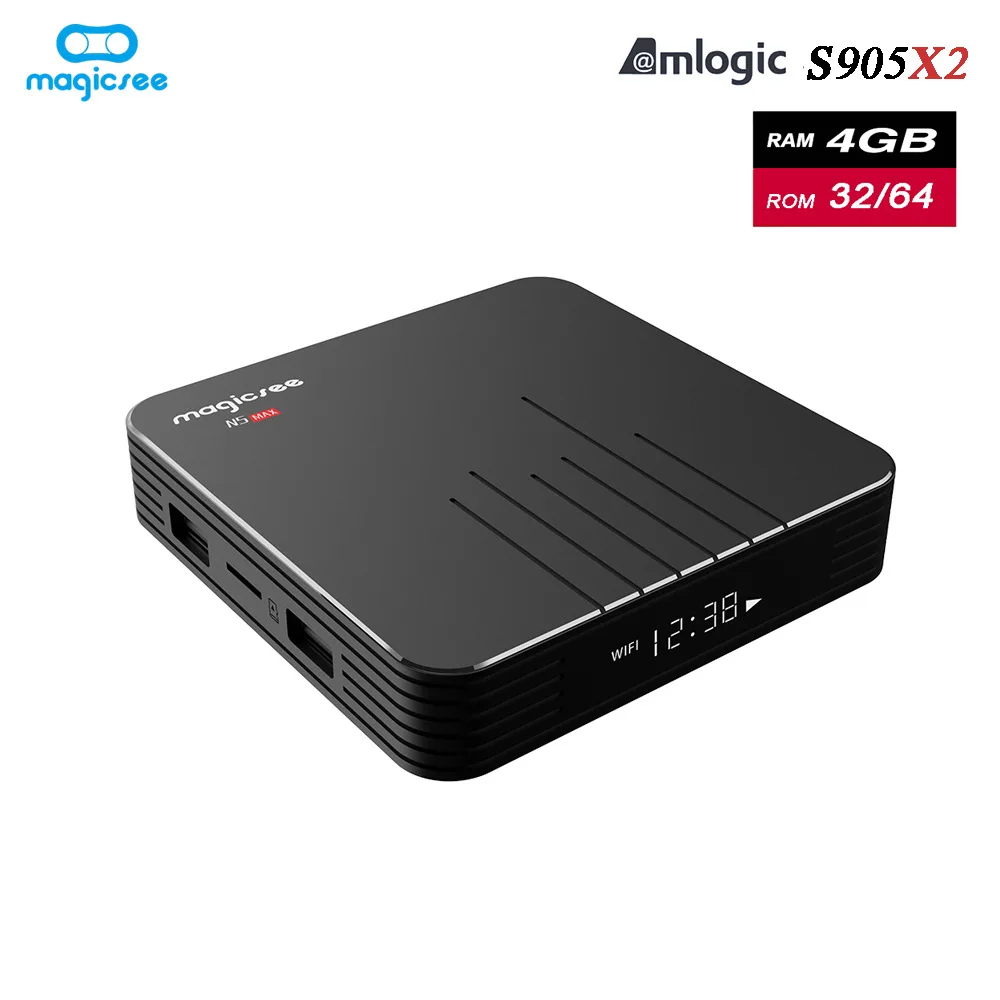 Magicsee N5MAX 4K медиаплеер Android 9 0 1080P Smart tv Box Amlogic S905X3 четырехъядерный телеприставка