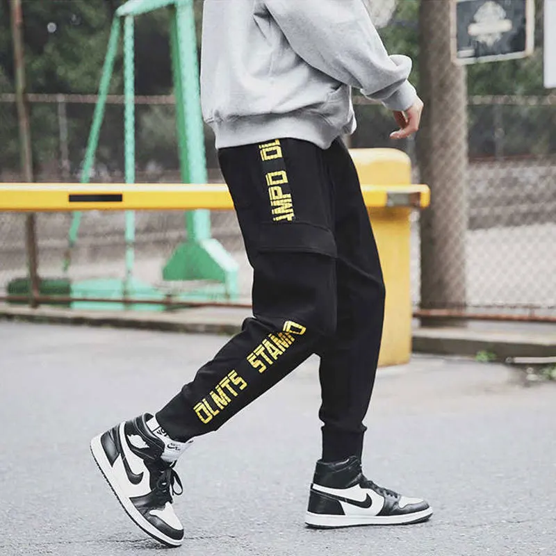 Liketkit мужские брюки карго 2019 шаровары с карманами и буквенным принтом спортивные