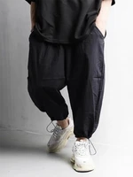 mens straight pants spring and autumn new fashion large size leisure straight leg strap wide leg large size nine minutes pants