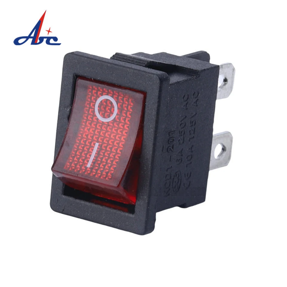 

RS240 с подсветкой 4pin 6A клавишный переключатель ВКЛ-ВЫКЛ функция KCD1-201N-4