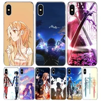 sword art online kirito phone case for iphone 13 12 11 pro max 6 x 8 6s 7 plus xs xr mini 5s se 7p 6p pattern cover coque