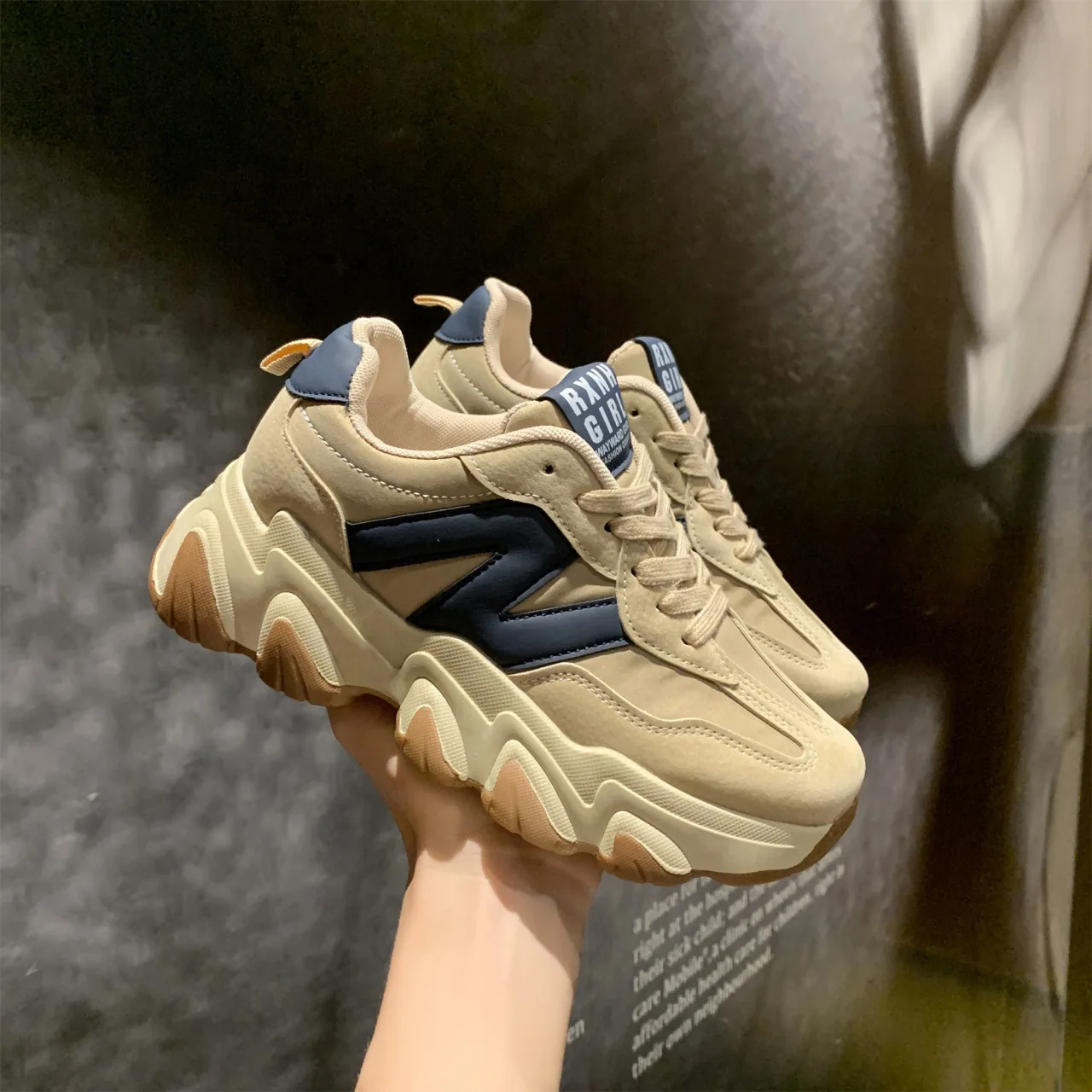 

Туфли женские с высокой талией, повседневные спортивные ботинки на толстой подошве, из хлопка, новинка 2021