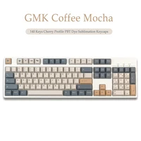 140 keys gmk coffee mocha keycaps cherry profile pbt dye sublimation mechanical keyboard keycap for mx switch