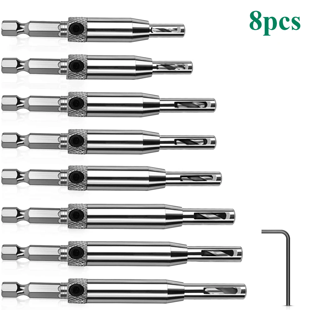 4/7/8 Pcs HSS Core Drill Bit Set Hole Puncher Hinge Tapper for Doors Self Centering Woodworking Power Tools | Инструменты