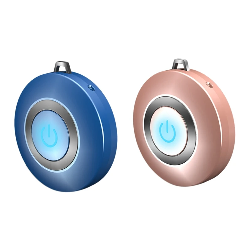 

2 комплекта, дневное ожерелье, портативный очиститель воздуха USB, носимый мини-освежитель воздуха с отрицательными ионами, розовое золото и ...