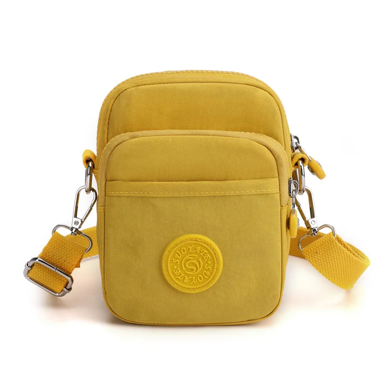 

Women Mini Nylon Waterproof Shoulder Bag Solid Color Messenger Bag Mobile Phone Coin Purse Small Multifunction Ladies Waist Bag