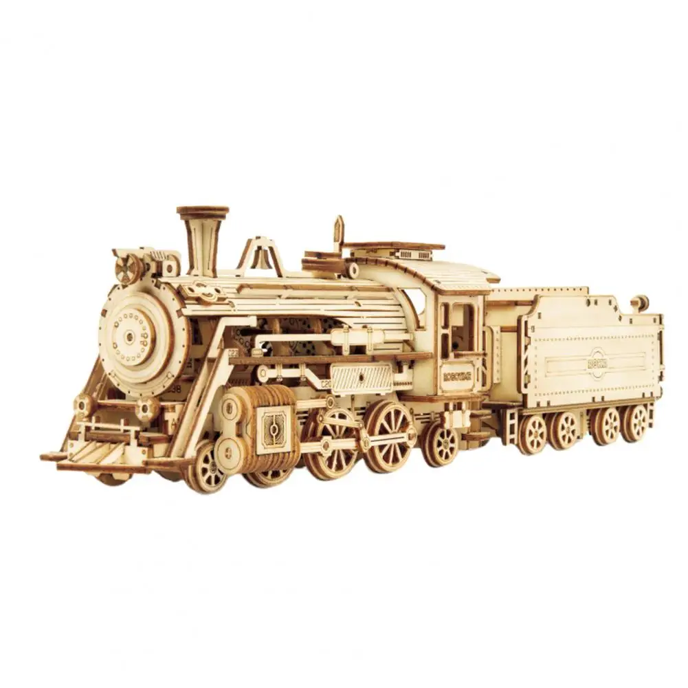 

3D Simulation Steam Train Model Self Assembly Educational Jigsaw Games Toys children's early education Gifts splicing toys