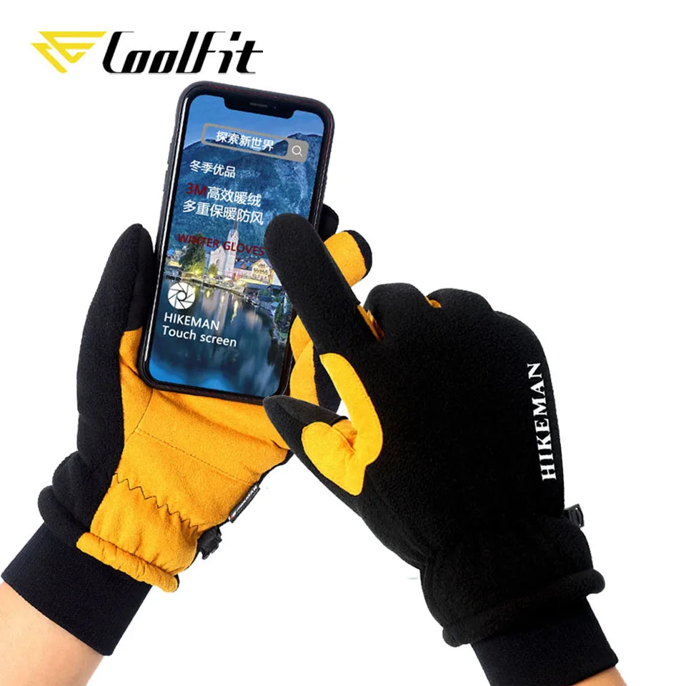 CoolFit мужские зимние лыжные перчатки женские супер теплые с сенсорным экраном