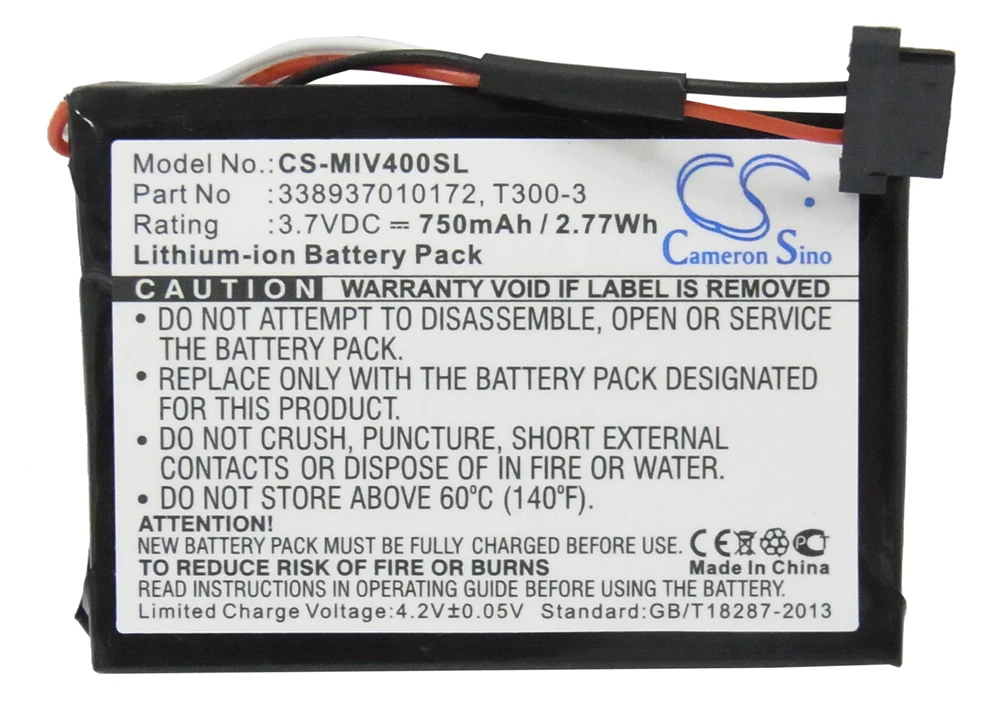 

Cameron Sino 750mAh Battery for Mitac Mio Moov 400, Mio Moov 405,338937010172, T300-3