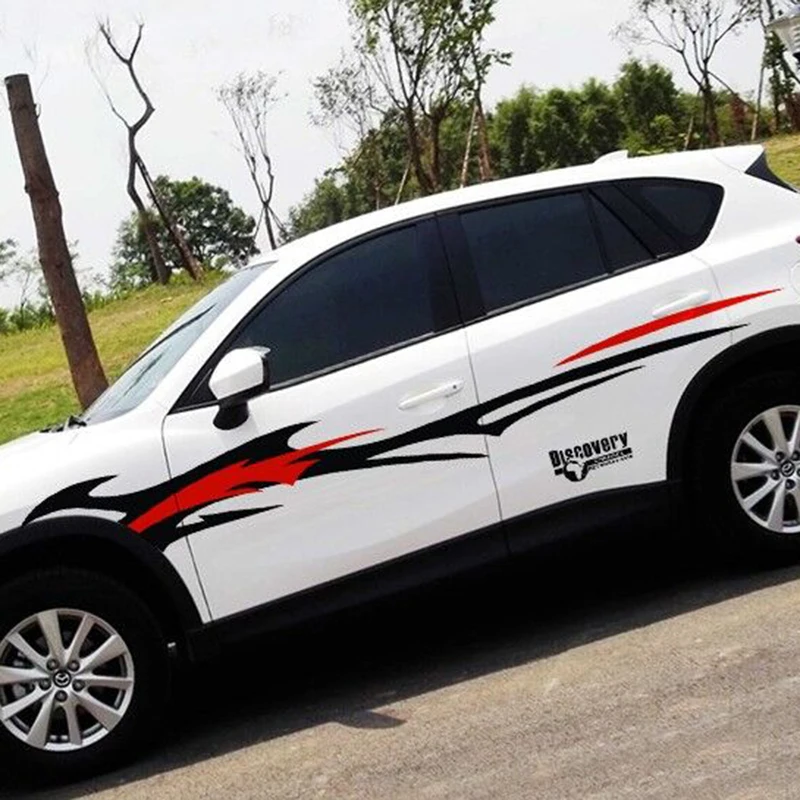 Двусторонние виниловые наклейки Flame Totem для автомобиля на всю талию хороший