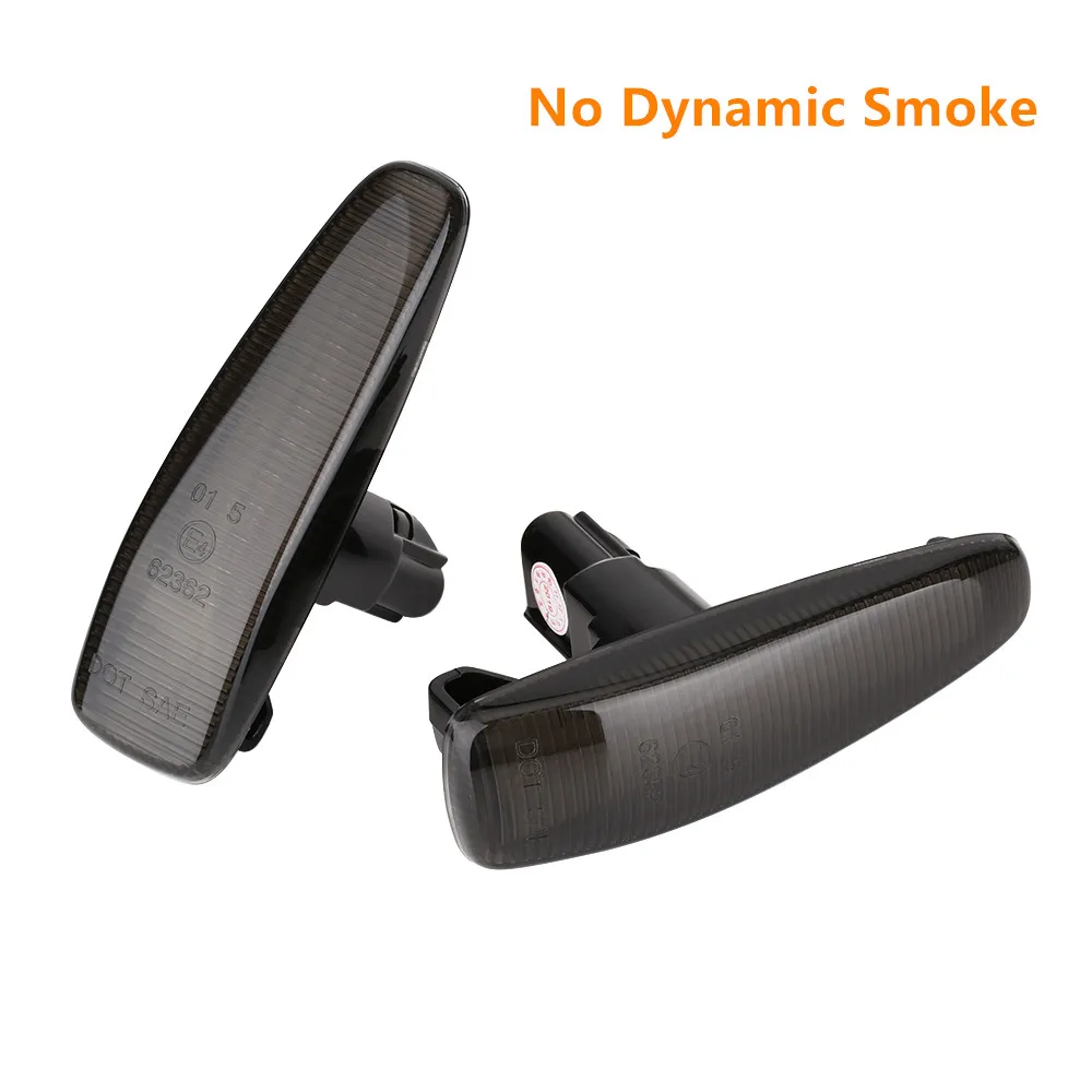 No dynamic Smoke 2 шт. светодиодный динамический Боковой габаритный фонарь последовательный указатель поворота поворотник светло-Янтарный Желтый 8351A001 для Mistubish Lancer EVO X - Испускаемый цвет: No dynamic Smoke