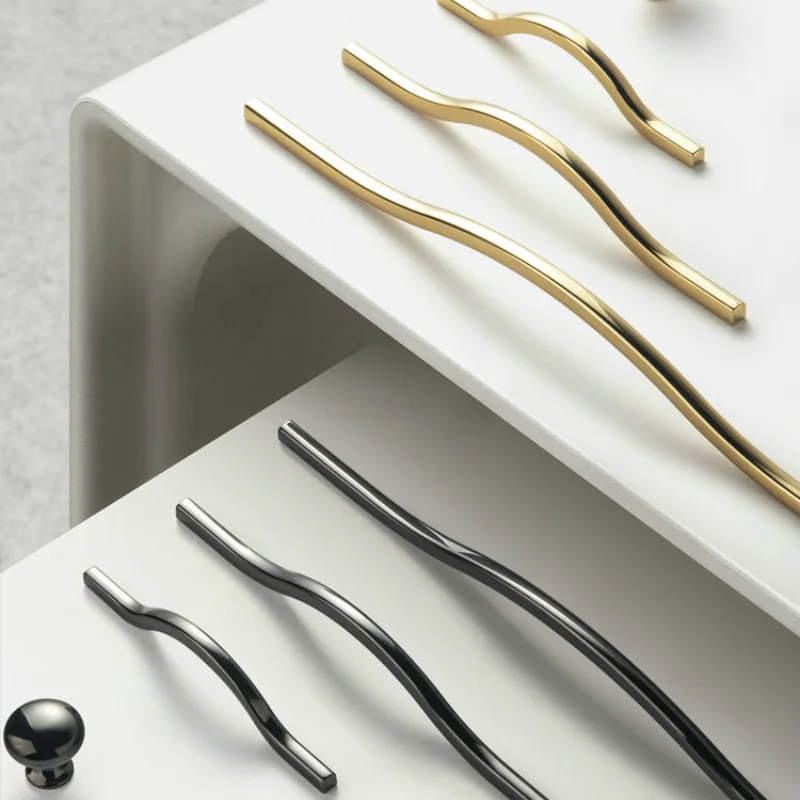 

Wardrobe Handle furniture cabinet handles Cabinet Door Handle Black Gold Single Hole Drawer Knob Home pull up pull up