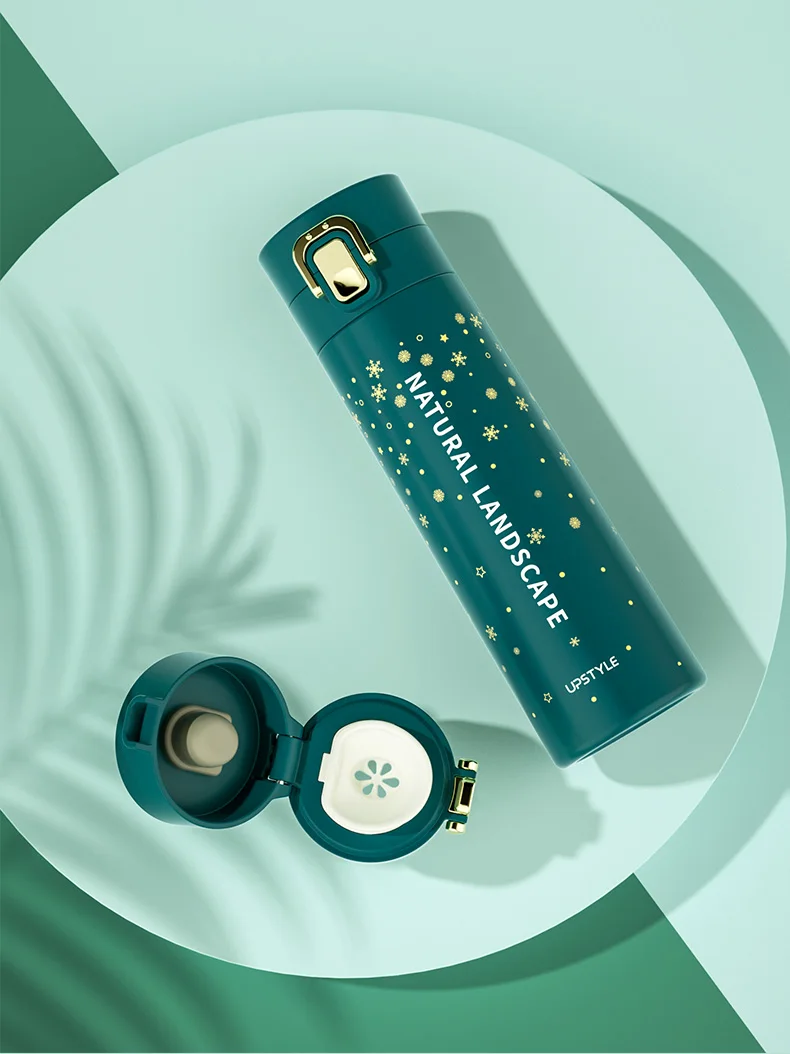 

500/350ml Stainless Steel 304 Christmas Stars Theme Thermos Cup Travel Water Bottle Keep Warm / Cold