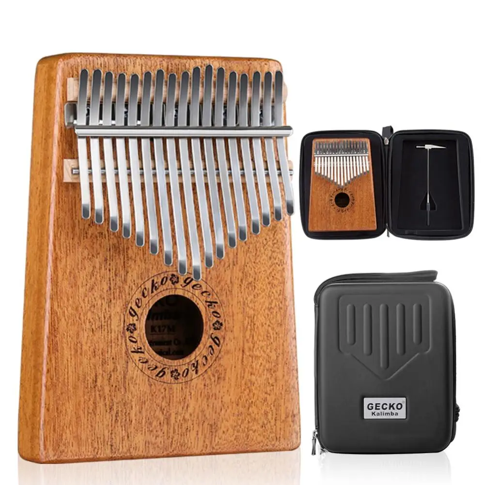 GECKO 17 ключ калимба палец пианино красное дерево Mbira Keyborad инструмент с сумкой для