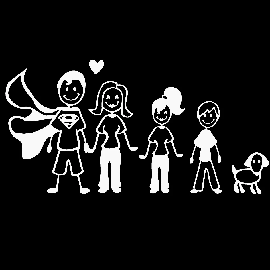 

SZWL Happy Family Car Stickers Waterproof Sunscreen Decal Vinyl Stickers Automobile Decoration for BMW X KAI VW Audi,24cm*10cm
