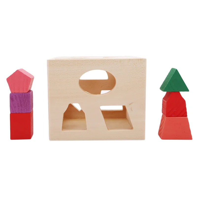 

Intelligence Box Wooden Shape Sorter Baby Cognitive and Matching Building Blocks Kids Children Early Eductional Toys