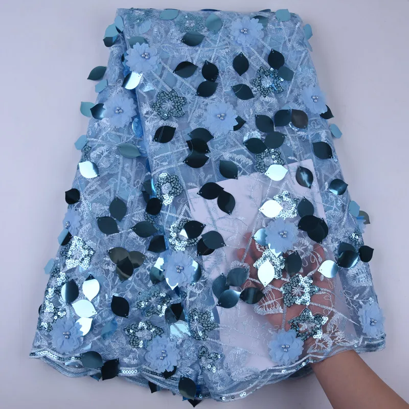 Новый стиль персикового цвета французская кружевная ткань 3D цветок африканская