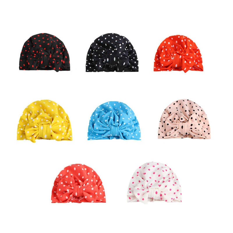 Dot Winter Hats Baby Cute Caps Beanie Warm Soft Hat For Childern Girls Boys Elasic Bonnet Hair Accessories | Детская одежда и