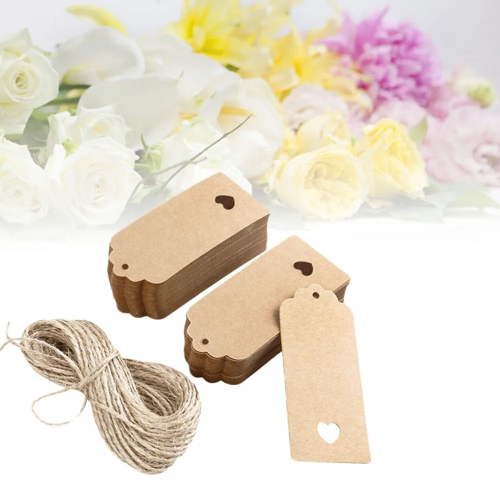 100 шт. 9*4 см ажурная крафт бумага в форме сердца/пустая бирка/Подарочная бирка для