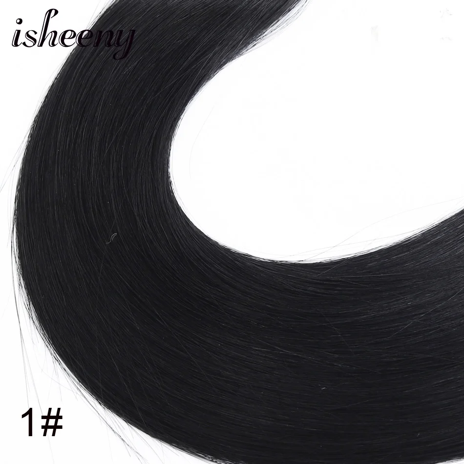 #1 Isheeny 1" 18" 2" Remy fusion волосы для наращивания прямые 25 прядей для ногтей u-образные человеческие волосы 11 цветов - Цвет: #1