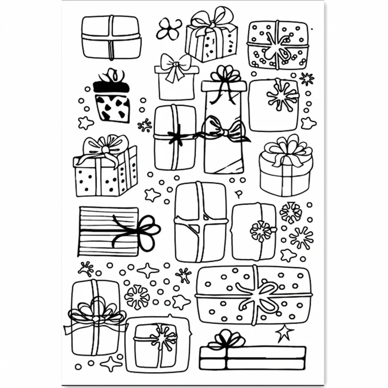 Caja de regalo de sellos transparentes claros, sello de silicona para &aacute;lbum para recortes de fotos, fabricaci&oacute;n de tarjetas, 11x16CM-0