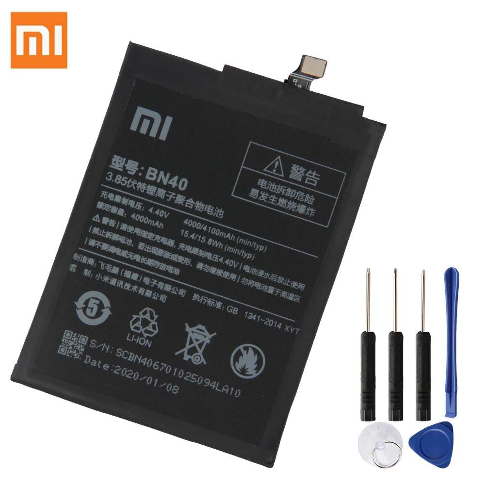 XIAOMI оригинальный запасной аккумулятор для Xiaomi Redmi 4 Pro Prime Edition BN40 батареи телефона