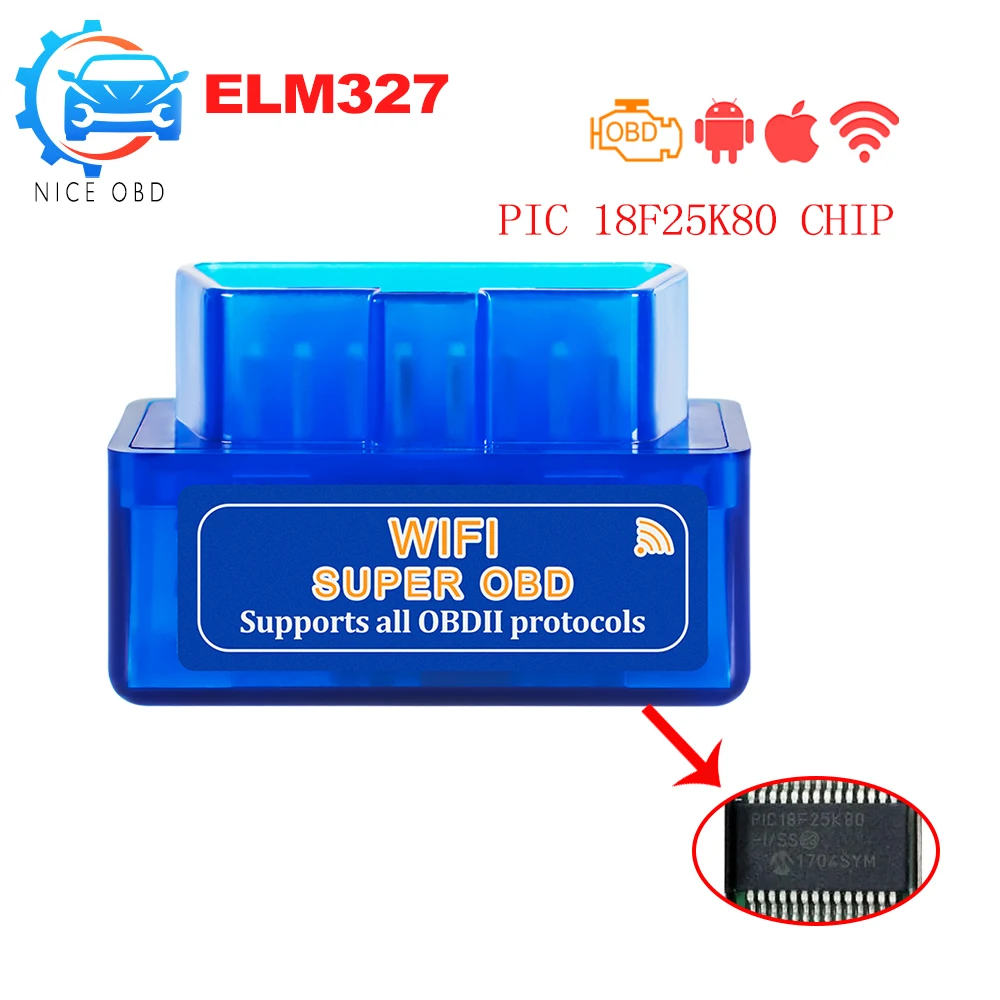 Elm327 WiFi Версия 1,5 мини OBDII считыватель кода с чипом Pic18f25k80 OBD 2 ELM 327 Wifi диагностический сканер инструмент для iOS/Android