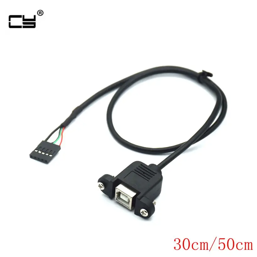 

USB 2.0 B Type Female socket Printer Panel Mount to Pitch 2.0mm 5pin Housing PCB Motherboard Dupont Cable 30cm 50cm