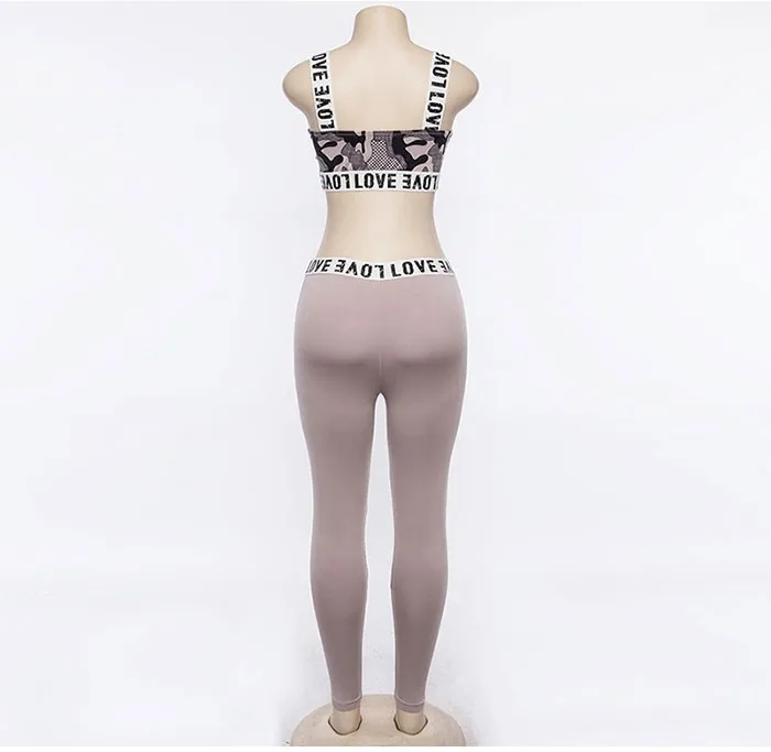 SNUGUG Camo Sportswear Woman Gym Sports Fitness Suit Female Dry Fit Sport Set Camouflage Tracksuit Workout Clothes Women