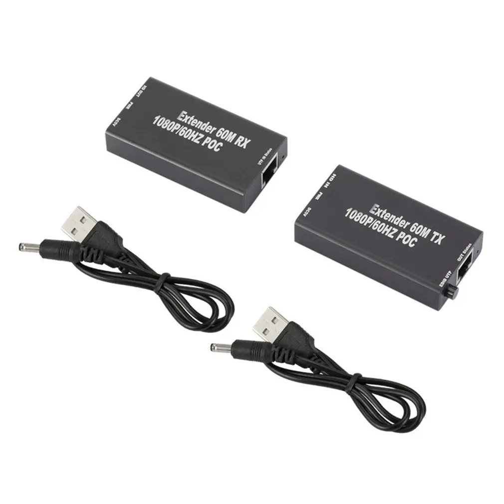 60 м Hdmi совместимый удлинитель кабеля передатчик и приемник через Signle Rj45 Cat5e Cat6