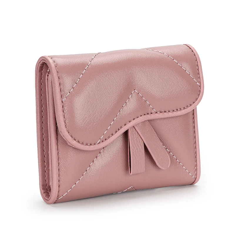 

New Arrivals Genuine Leather Women Card Wallet Luxurious Sheepskin Mini Wallet For Female Soft Style Pockets For Female
