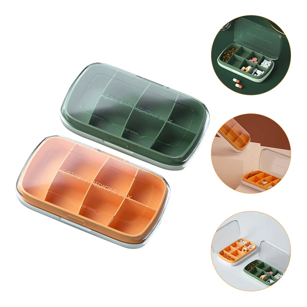 

2 Pcs Lightweight Portable Durable Practical Pill Dispenser Medicine Boxes Pill Storage Box for Adults Men