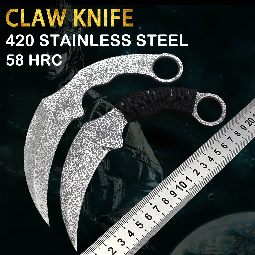 

Claw 420 Stainless Steel Outdoor Rescue Multifunctional Practice Claw High Hardness Camping Hunting Sharp Survival Tool Edc