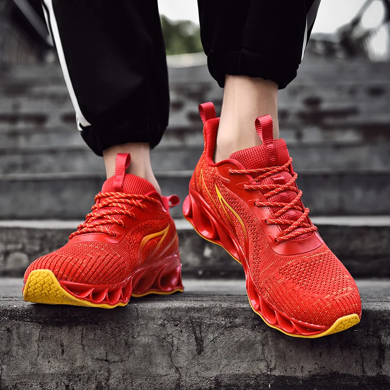 

2019 Summer Shoes Men Flame Knife Peak Large Size 6.5-12 Mens Casual Shoes Breathable Non-slip Mans Footwear Zapatillas Hombre