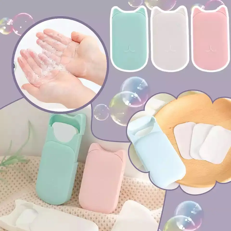 

Портативная Женская легко мыть руки и обеззараживать мыльную бумагу, путешествия, Одноразовые Аксессуары для ванной комнаты