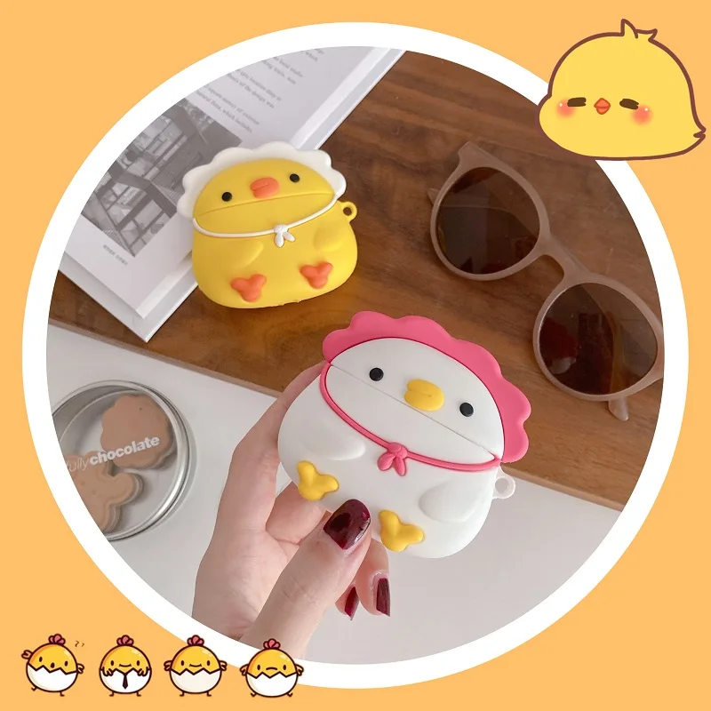 Чехол для Airpods Pro милый силиконовый чехол с изображением утки курицы мультяшный 12