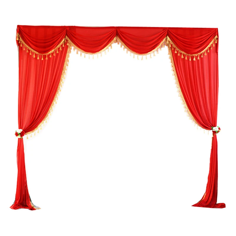 

3x3 м/10x10 футов красная ледяная шелковая ткань, свадебный фон, занавеска, драпировка, фон для сцены, фотобудка, украшение для вечевечерние