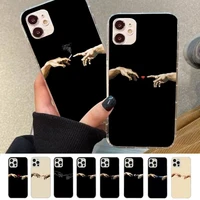 david finger art aesthetic hand phone case for iphone 11 12 13 mini pro xs max 8 7 6 6s plus x 5s se 2020 xr case