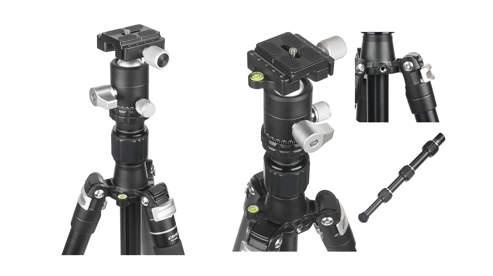 CAVIX PO254X1A Professional Portable Aluminum Alloy Camera Tripod Four Section Set For Canon Nikon Sony Camcorder | Электроника