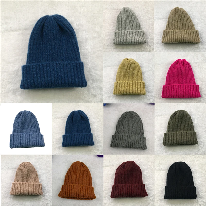 

Solid Color Beanie Ladies Soft Warm Knitted Hats Simple Women Caps Fashion All-match Beanie For Female