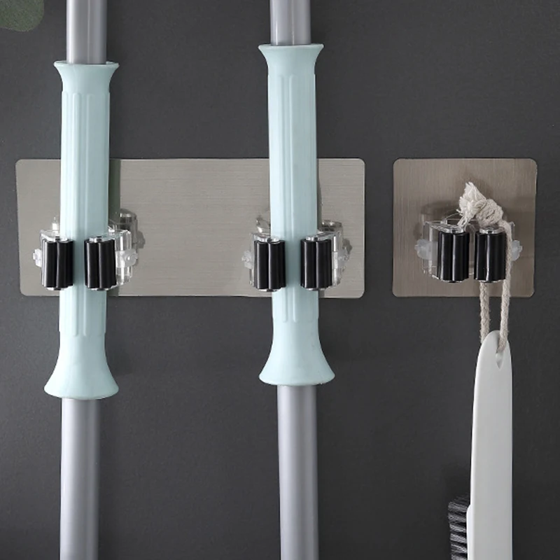 2Pcs Wall Mounted Mop Organizer Holder RackBrush Broom Hanger Hook Kitchen bathroom Strong Hooks | Дом и сад
